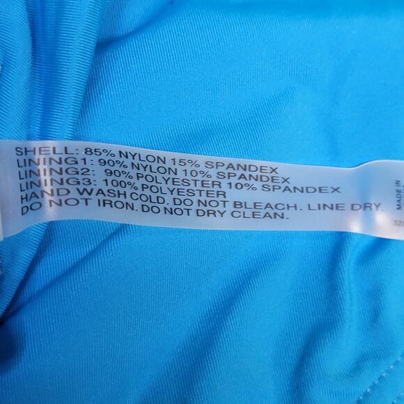 Yonique Plus Size, One Piece Tummy Control, Ruffles, Blue 18W (18 Plus) - Picture 7 of 7